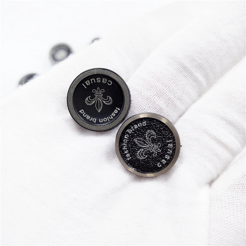 High Quality Custom Logo Engraved Alloy Metal Snap Jeans Buttons for Denim