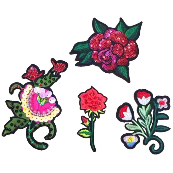 Benutzerdefiniertes Logo, kostenloses Muster, Geschenk für Kollegen, Bekleidungszubehör, Blumen, bestickte Aufnäher